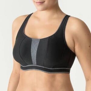 Prima Donna Black Sports Bra with Gray Accents